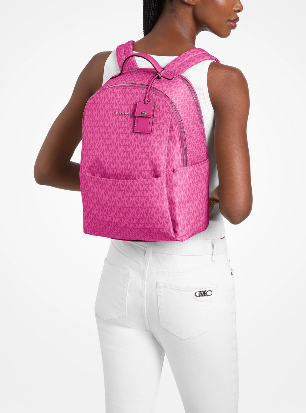 Michael Kors Sable Large Printed Signature Signature Logo Backpack Travel School Bag