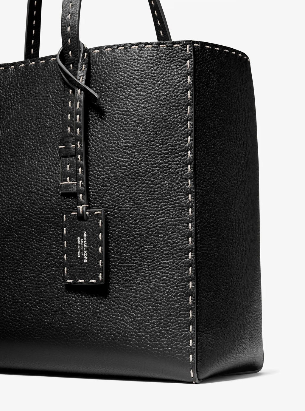 Michael Kors Sharon Hand-Stitched Pebbled Leather Tote Bag Work Shoulder Bag