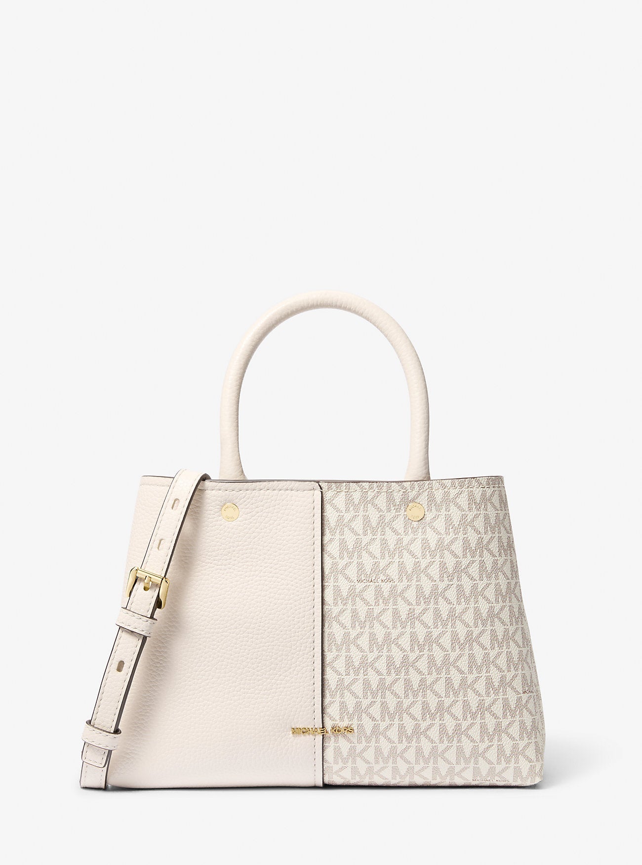 Michael Kors Flora Medium Signature Signature Logo and Leather Satchel