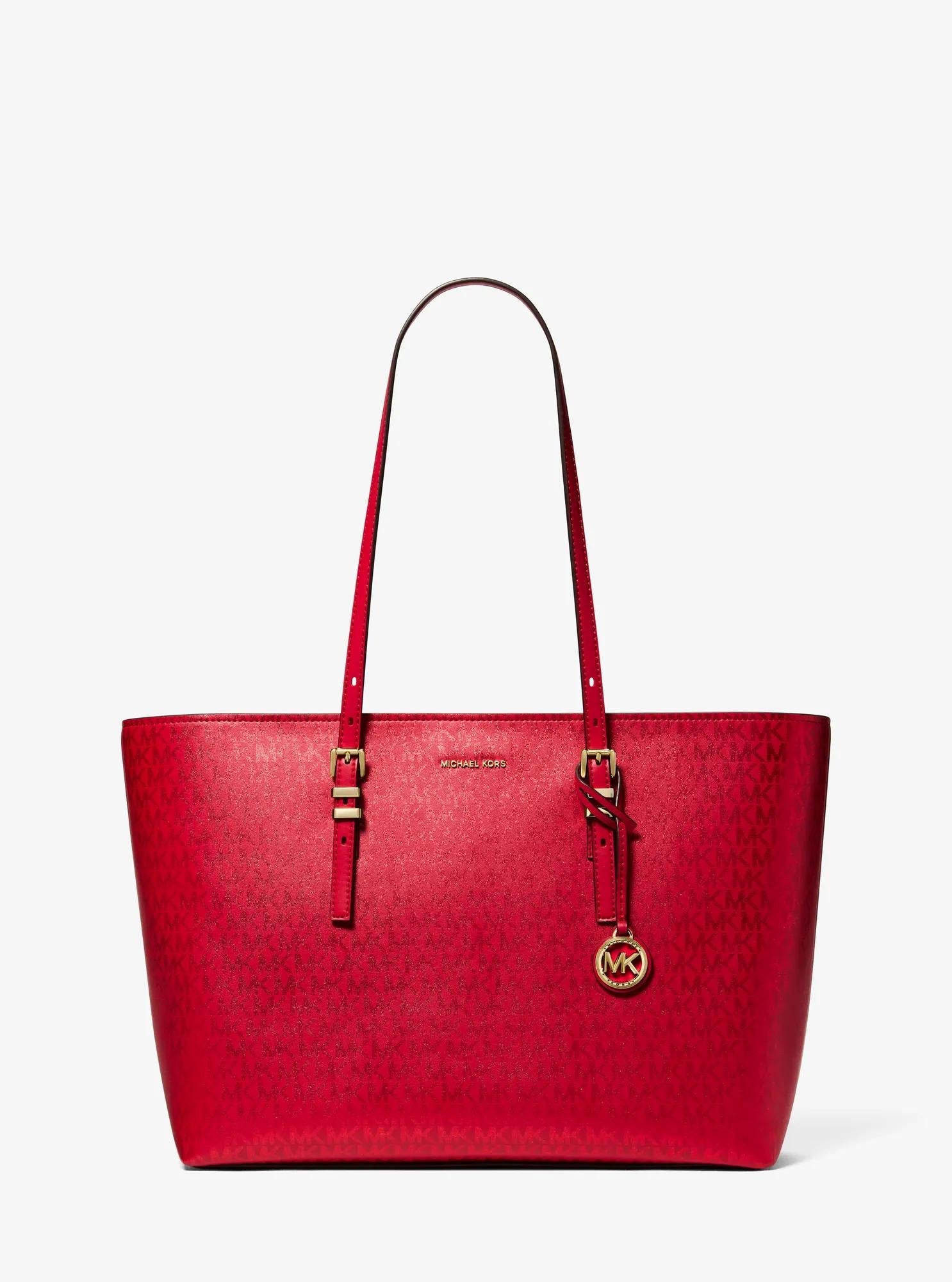 Michael Kors Quinn Large Metallic Signature Signature Logo Tote Bag Work Shoulder Bag