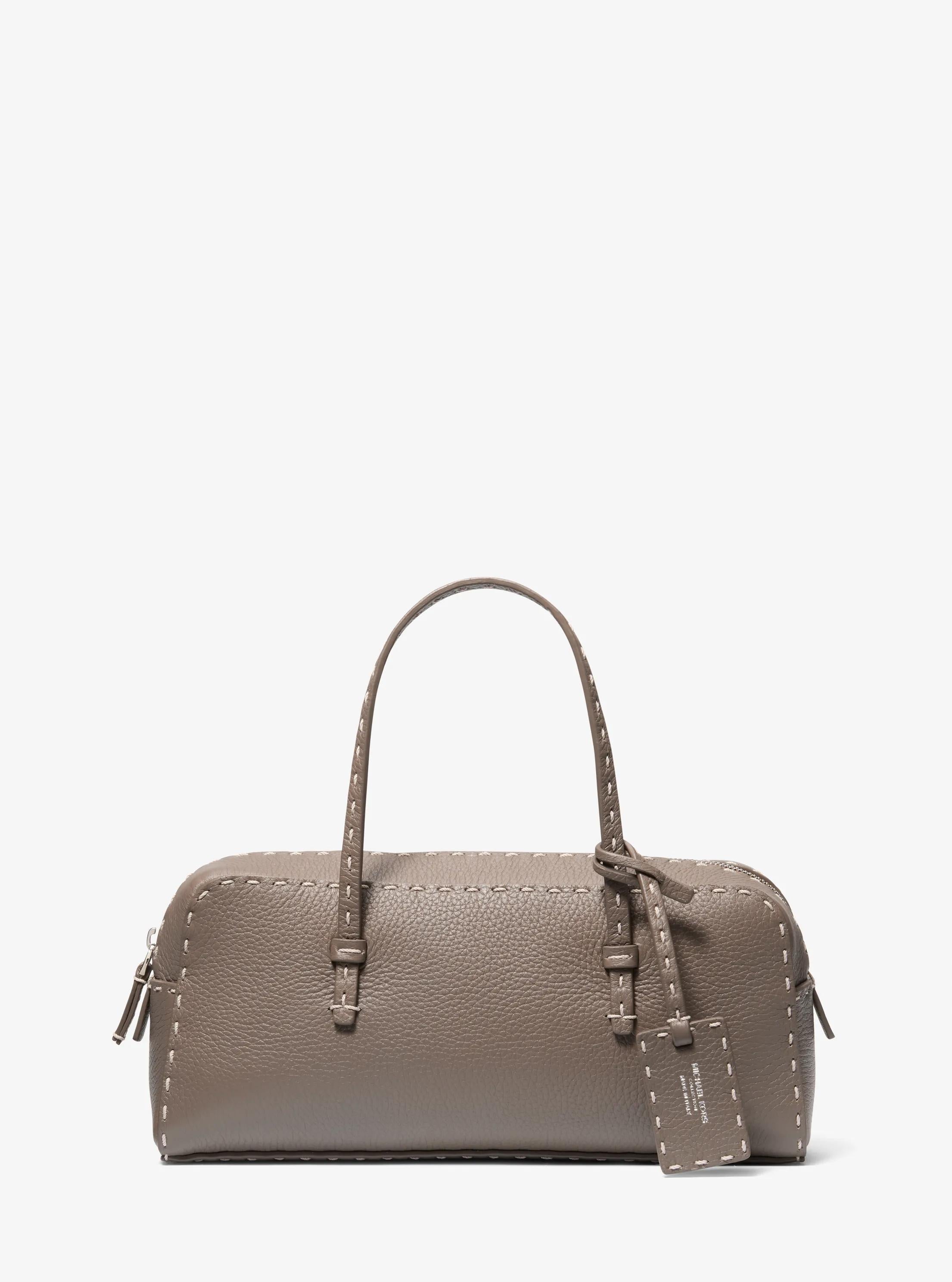 Michael Kors Roberta Hand-Stitched Pebbled Leather Satchel