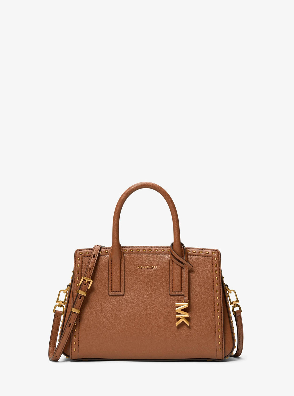 Michael Kors Laila Small Studded Leather Satchel