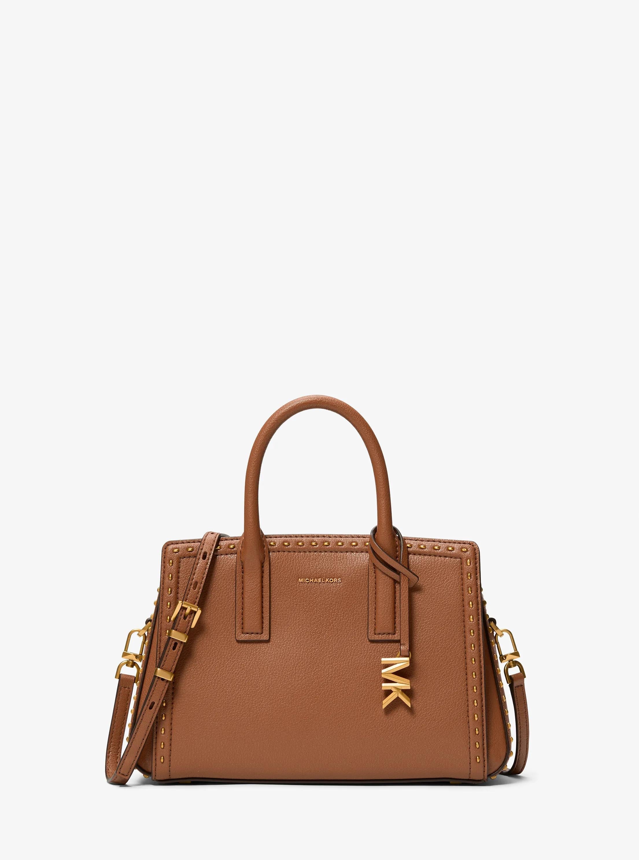 Michael Kors Laila Small Studded Leather Satchel