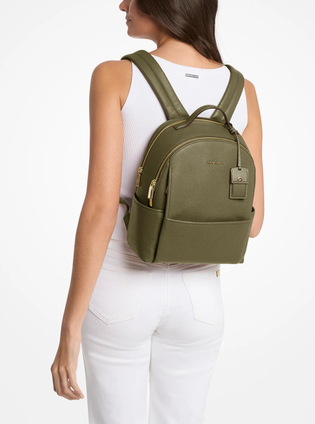 Michael Kors Sable Medium Pebbled Leather Backpack Travel School Bag