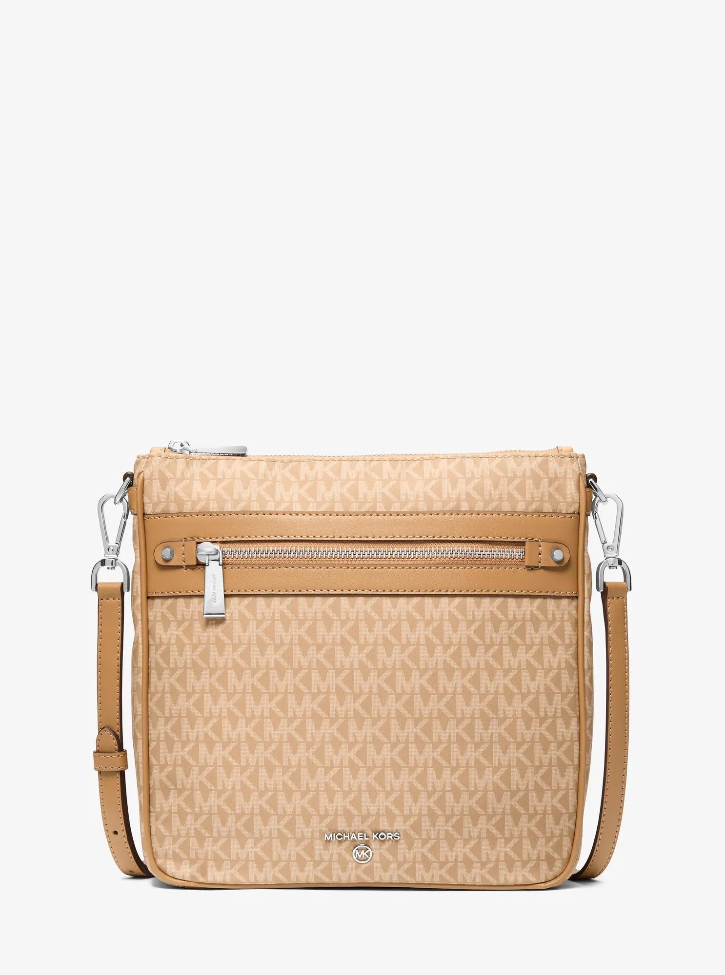 Michael Kors Jet Set Large Signature Logo Print Woven Crossbody Bag Bag