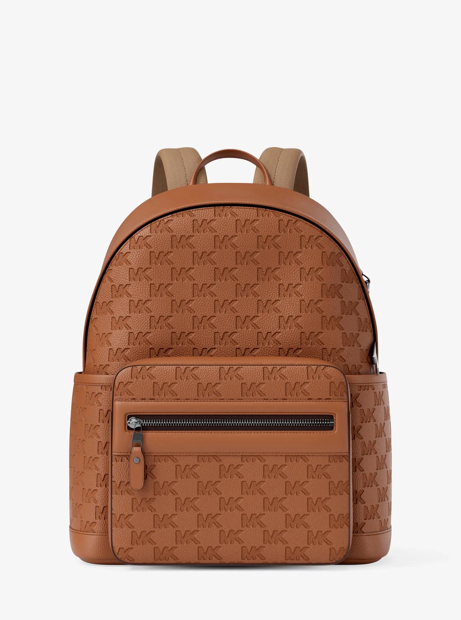 Michael Kors Jet Set Medium Signature Logo Debossed Pebbled Leather Backpack Travel School Bag