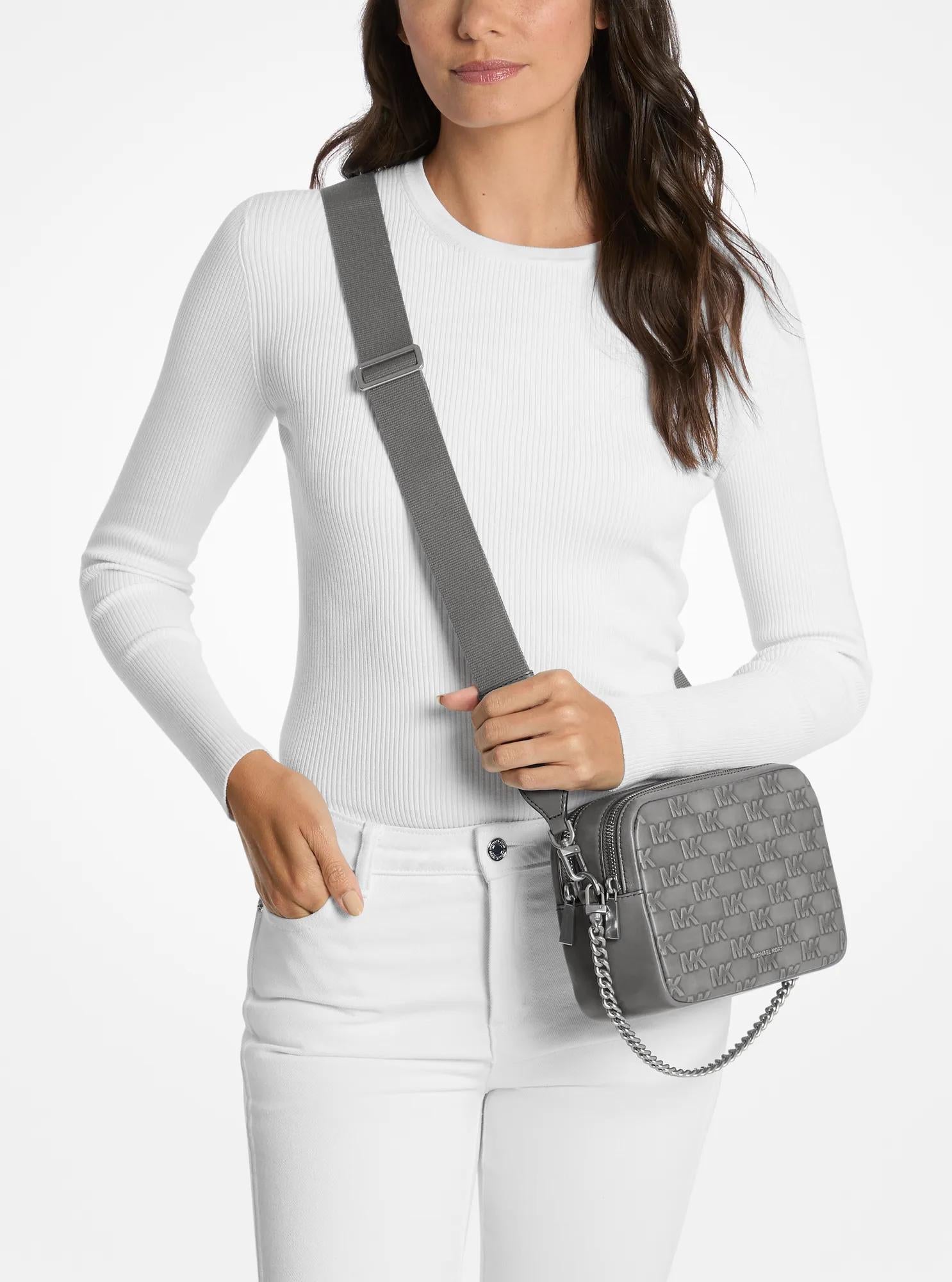Michael Kors Bryant Medium Burnished Leather Camera Crossbody Bag Bag