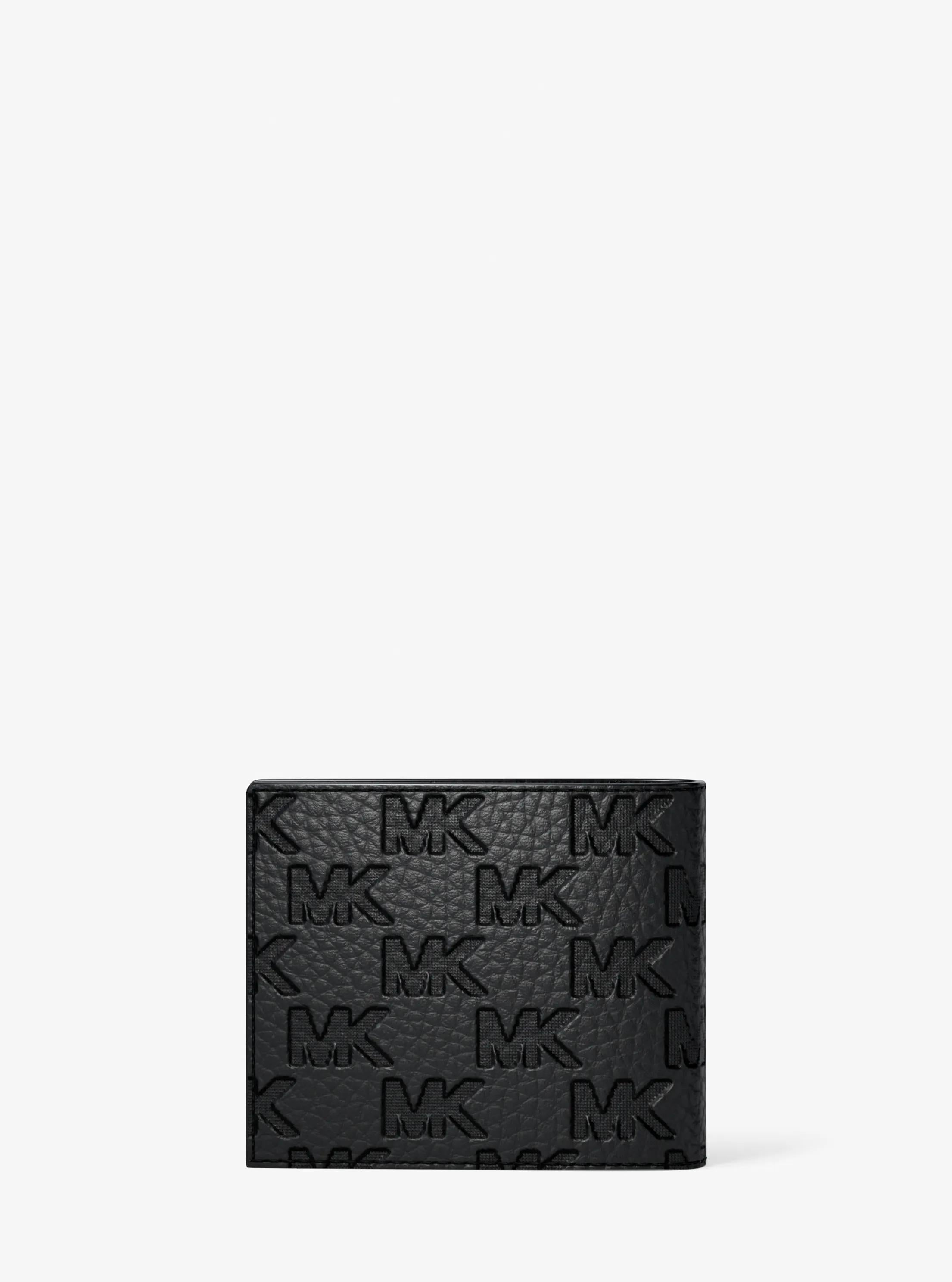 Michael Kors Hudson Signature Logo Embossed Leather Billfold Wallet and Passcase