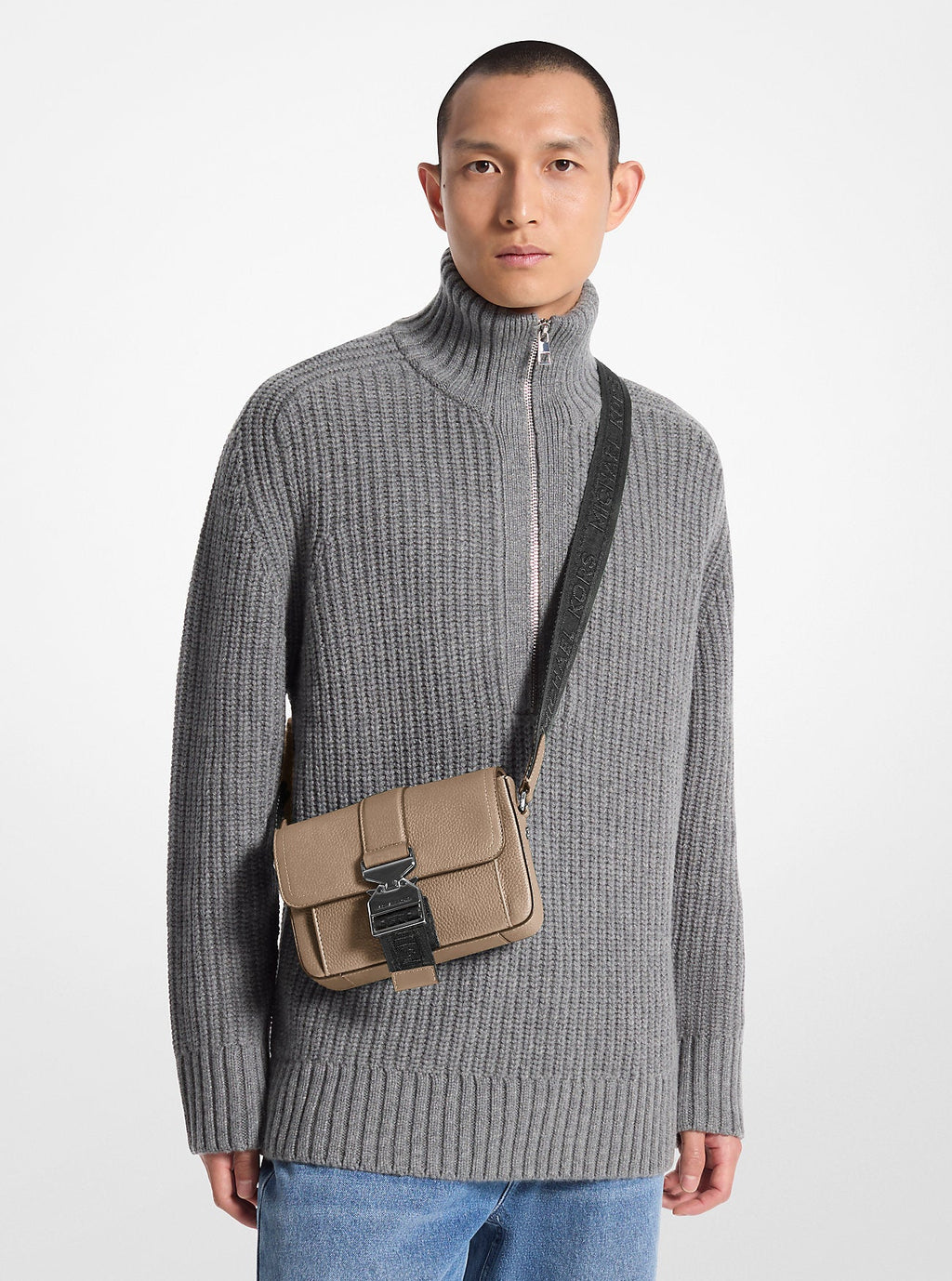 Michael Kors Hudson Pebbled Leather Crossbody Bag Bag