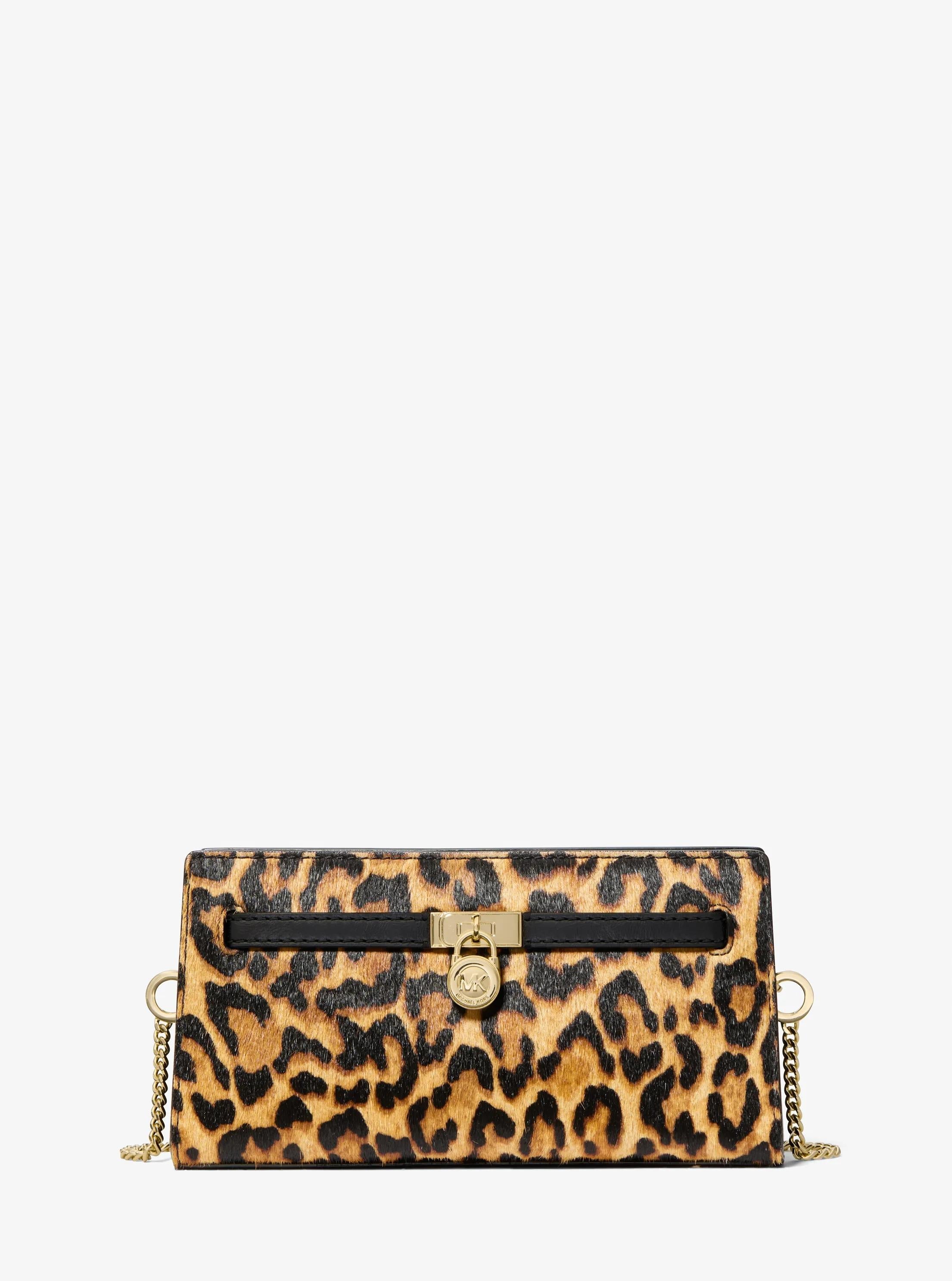 Michael Kors Hamilton Moderne Extra-Small Leopard Print Calf Hair Convertible Crossbody Bag Bag